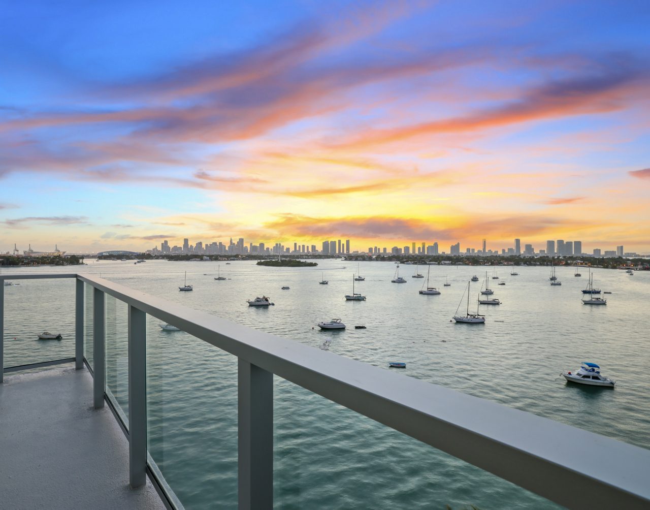 Flamingo Point - Miami, FL - Balcony view at sunset