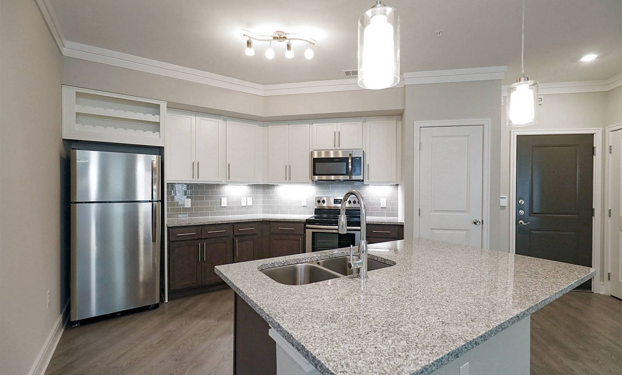 Kitchen with granite countertops