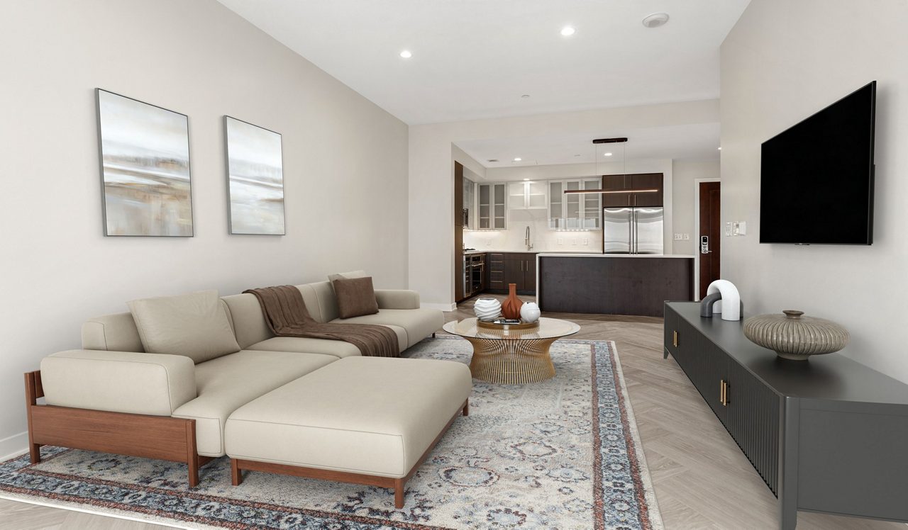 One Canal - Boston, MA - penthouse living room and kitchen