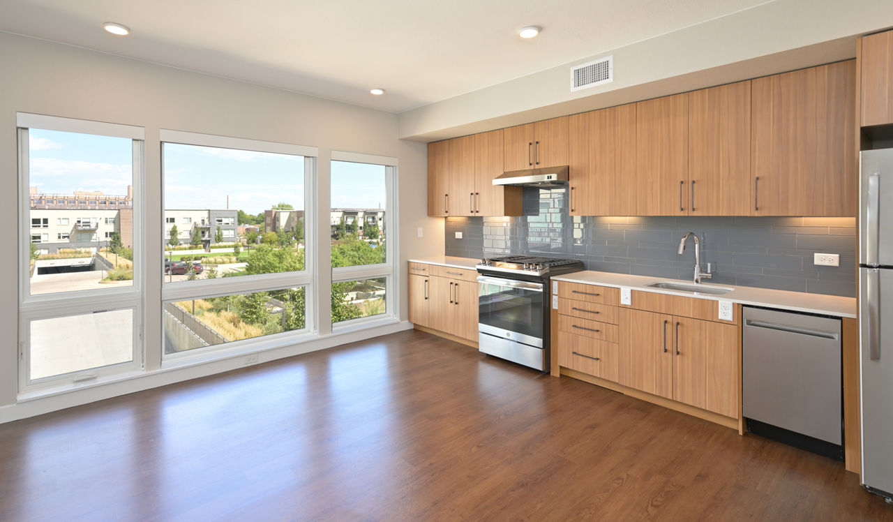 Parc Mosaic - Boulder, CO - Living Room and Kitchen