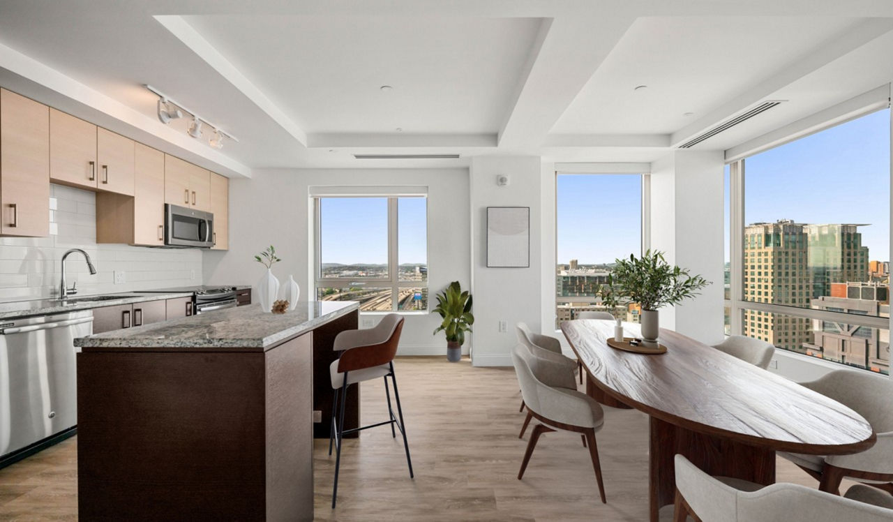 One Greenway - Boston, MA - Living Room and Kitchen
