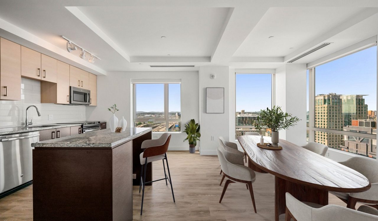 One Greenway - Boston, MA - Interior Kitchen and Living Room