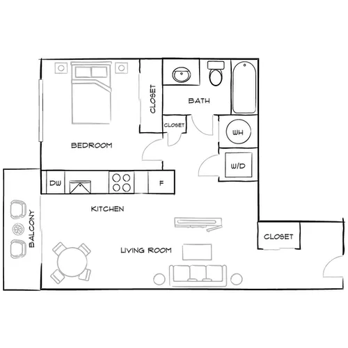 The District at Flagler Village - Fort Lauderdale, FL – Floor Plan Diagram Design 1A