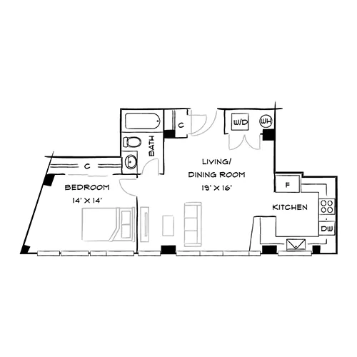 Capital Crescent Trail Residences - Bethesda, MD - Birch Floor Plan Diagram