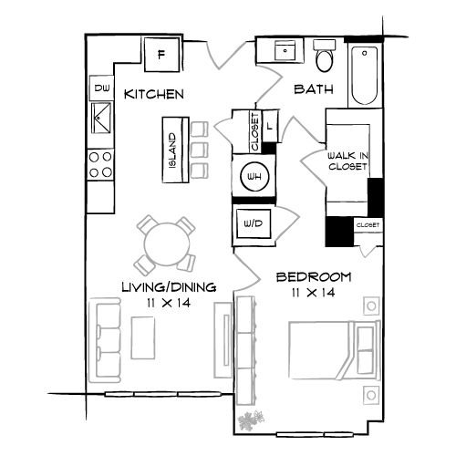 Flats 8300 - Bethesda, MD - Floor Plan Diagram