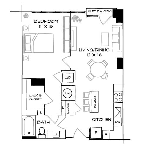 Flats 8300 - Bethesda, MD - Floor Plan Diagram