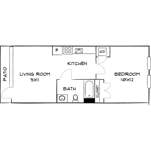 Southgate Towers - Miami, FL - Design 1A Floor Plan Diagram