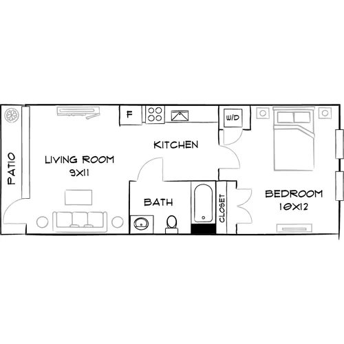 Southgate Towers - Miami, FL - Design 1A Floor Plan Diagram