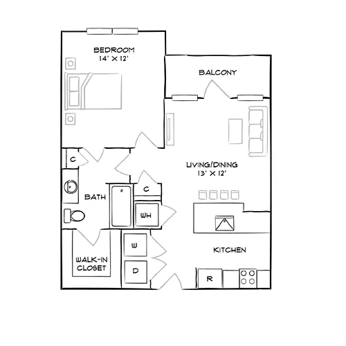 Brizo - Durham, NC - Floor Plan Diagram