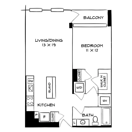The Elm - Bethesda, MD - Floor Plan Diagram