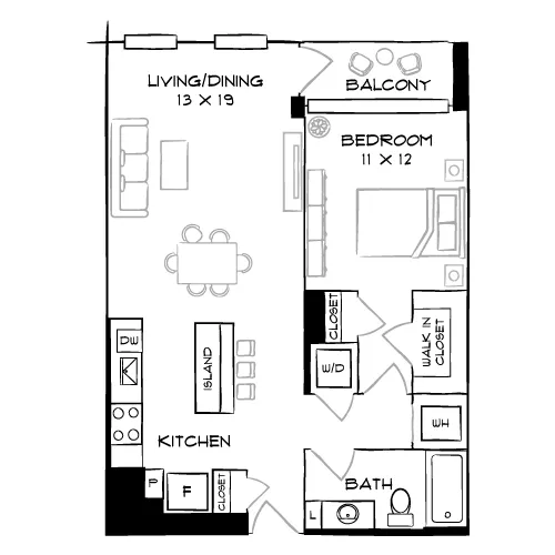The Elm - Bethesda, MD - Floor Plan Diagram
