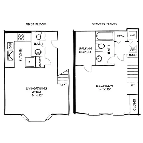 Vaughan Place - Washington, DC - Design 1A15 Floor Plan Diagram