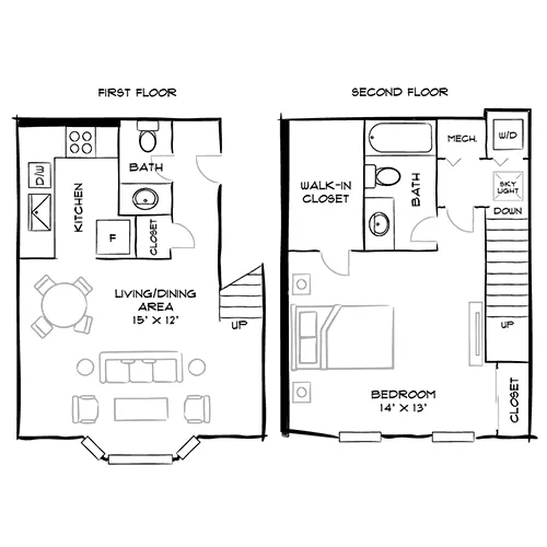 Vaughan Place -Washington, DC - Design 1A15 Floor Plan Diagram