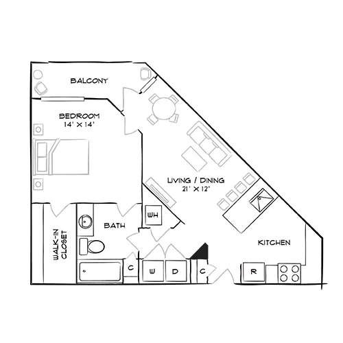 Brizo - Durham, NC - Floor Plan Diagram