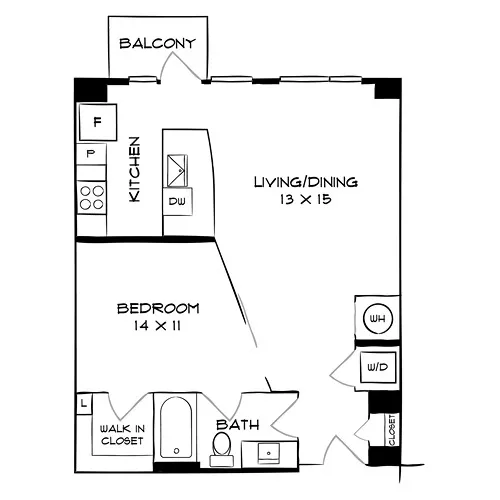 Flats 8300 - Bethesda, MD - Floor Plan Diagram