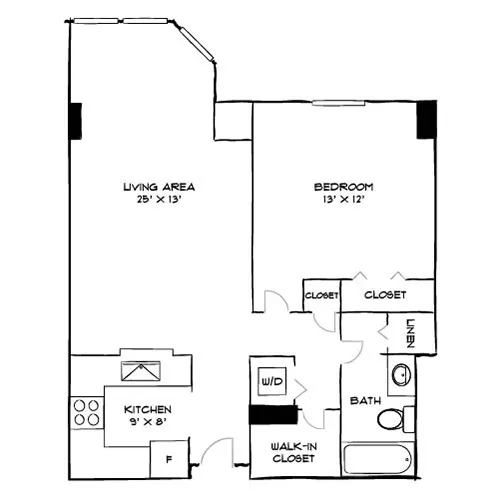 Huntington Gateway - Alexandria, VA - Hollins Floor Plan Diagram