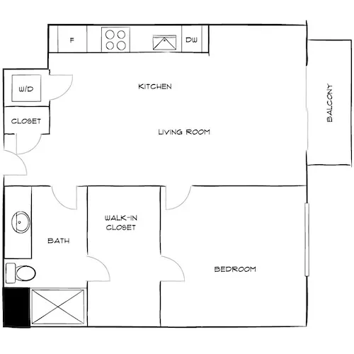 The District at Flagler Village - Fort Lauderdale, FL – Floor Plan Diagram 1B