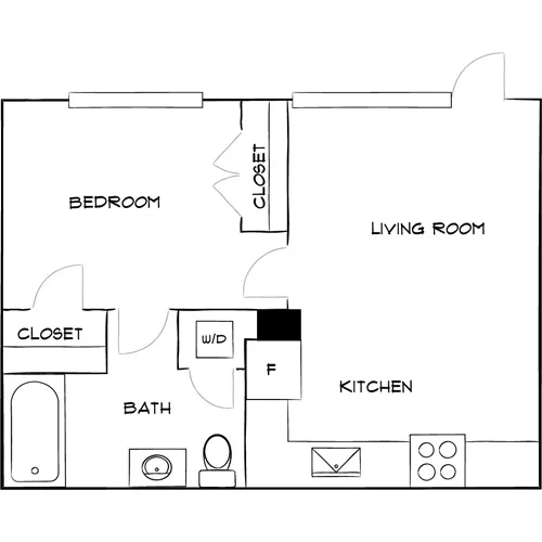 Southgate Towers - Miami, FL - Design 1B Floor Plan Diagram