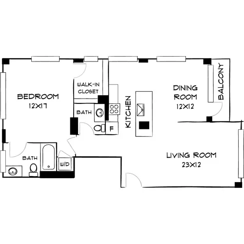 Southgate Towers - Miami, FL - Design 1B15 Floor Plan Diagram