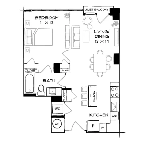 Flats 8300 - Bethesda, MD - Floor Plan Diagram