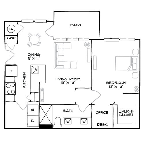 Sunnybrook Residences - Raleigh, NC - Floor Plan Diagram