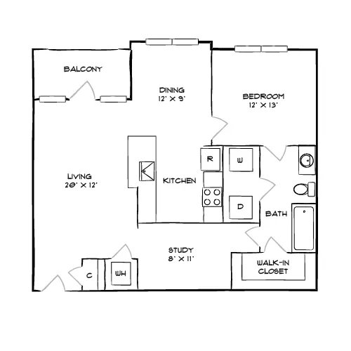 Brizo - Durham, NC - Floor Plan Diagram