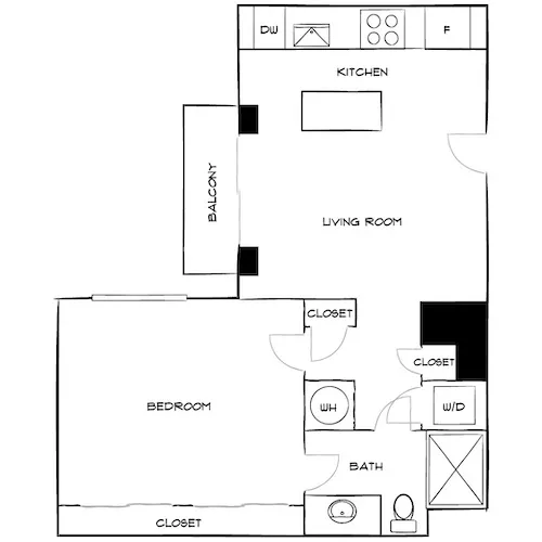 The District at Flagler Village - Fort Lauderdale, FL – Floor Plan Diagram 1D