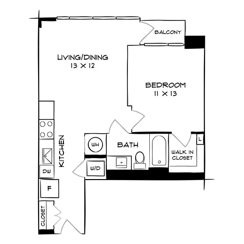 Flats 8300 - Bethesda, MD - Floor Plan Diagram