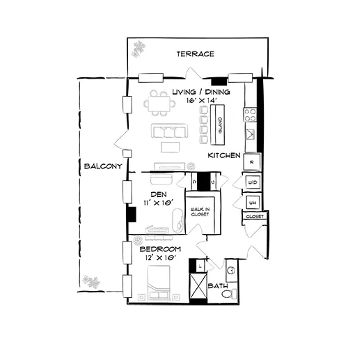 The Elm - Bethesda, MD - Floor Plan Diagram