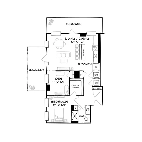 The Elm - Bethesda, MD - Floor Plan Diagram