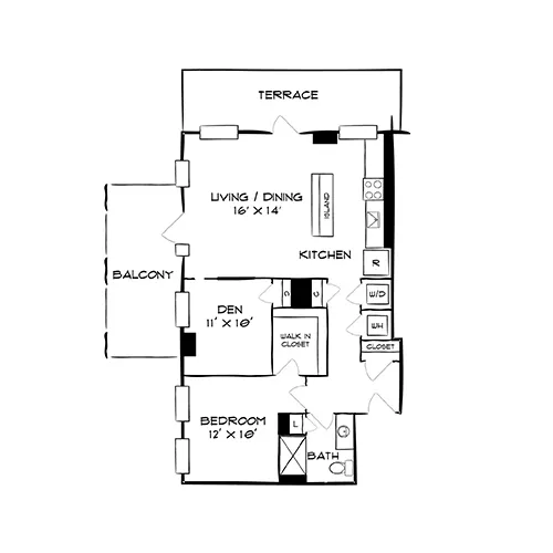 The Elm - Bethesda, MD - Floor Plan Diagram