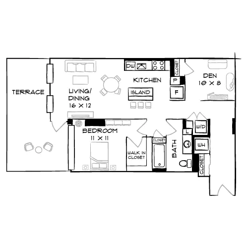The Elm - Bethesda, MD - Floor Plan Diagram