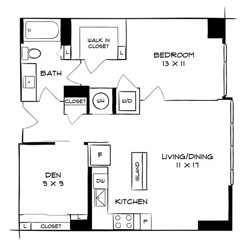 Flats 8300 - Bethesda, MD - Floor Plan Diagram