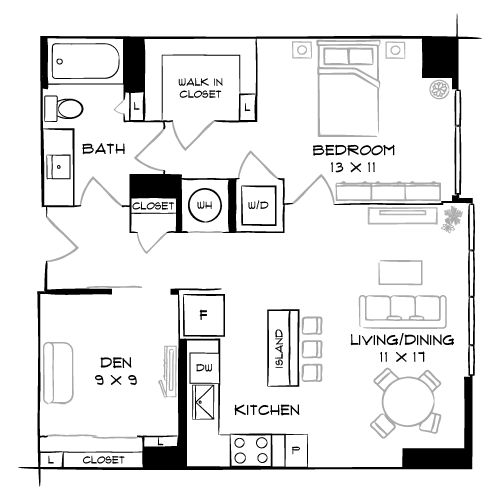 Flats 8300 - Bethesda, MD - Floor Plan Diagram