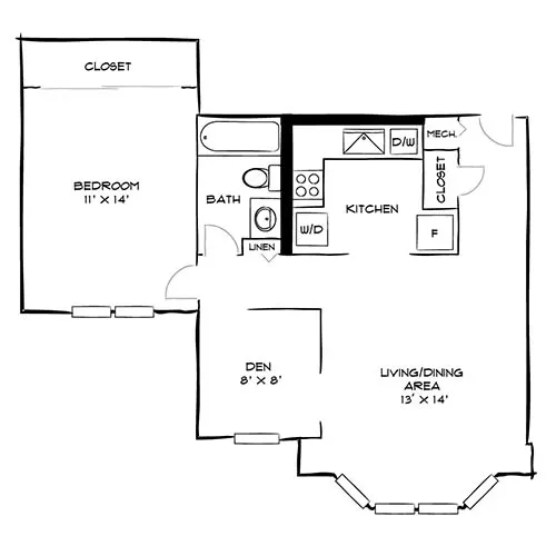 Vaughan Place - Washington, DC - Design 1D Floor Plan Diagram