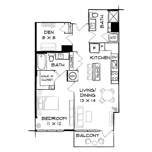 Flats 8300 - Bethesda, MD - Floor Plan Diagram