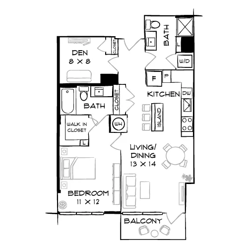 Flats 8300 - Bethesda, MD - Floor Plan Diagram