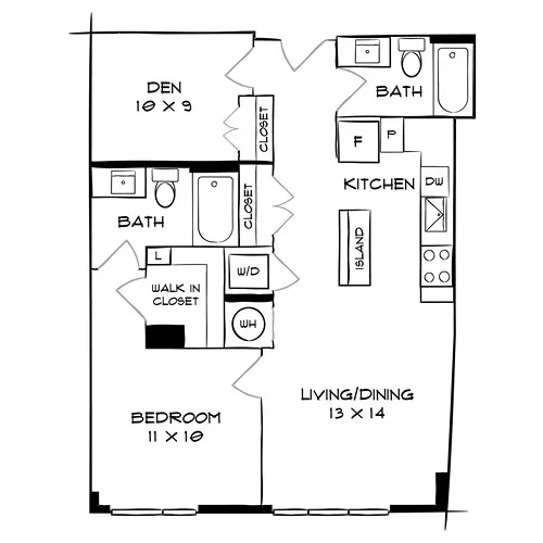 Flats 8300 - Bethesda, MD - Floor Plan Diagram