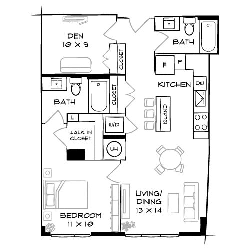 Flats 8300 - Bethesda, MD - Floor Plan Diagram