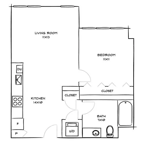 Celadon Floor Plan Diagram - Indigo Apartment Homes