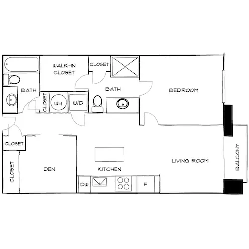 The District at Flagler Village - Fort Lauderdale, FL – Floor Plan Diagram 1E