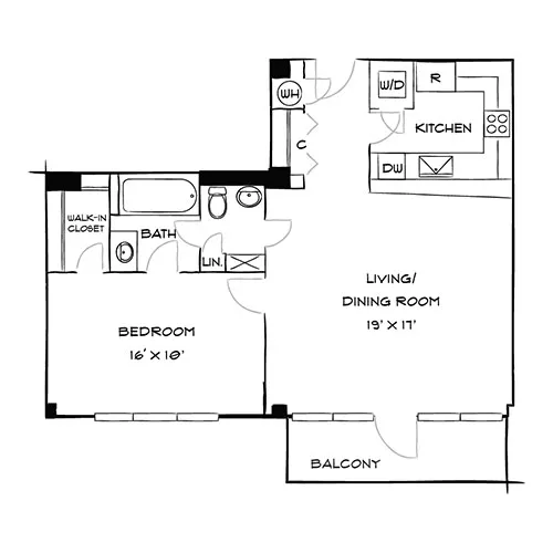 Capital Crescent Trail Residences - Bethesda, MD - Aspen Floor Plan Diagram
