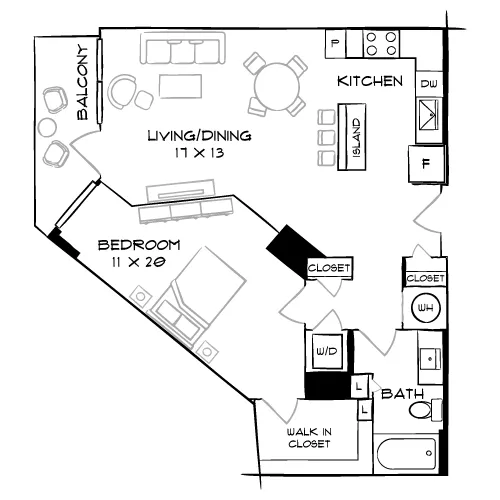 Flats 8300 - Bethesda, MD - Floor Plan Diagram