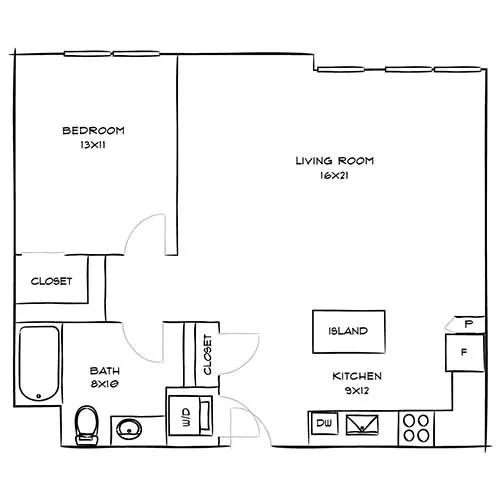 Indigo Apartment Homes - Redwood City - floorplan cerulean
