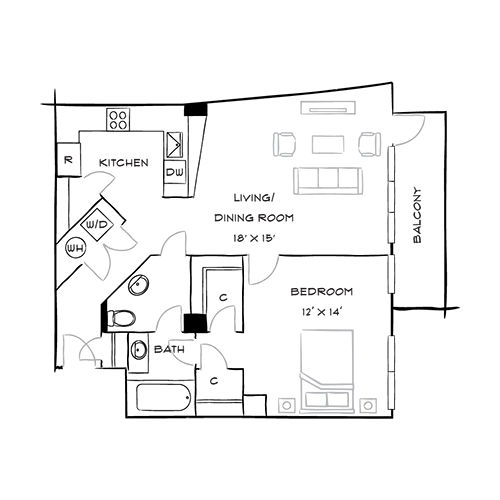 Capital Crescent Trail Residences - Bethesda, MD - Cypress Floor Plan Diagram