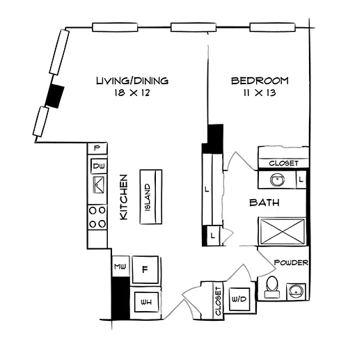 The Elm - Bethesda, MD - Floor Plan Diagram
