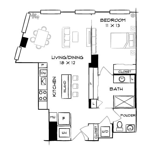 The Elm - Bethesda, MD - Floor Plan Diagram