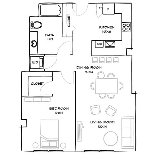 Violet Floor Plan Diagram - Indigo Apartment Homes