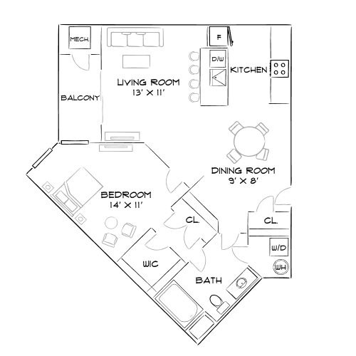 2D Diagram Furnished