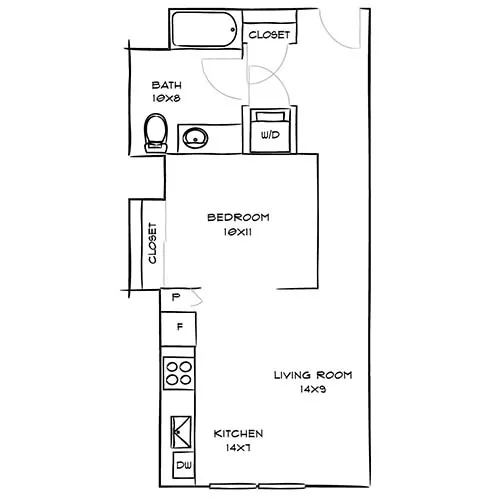 Palatinate Floor Plan Diagram - Indigo Apartment Homes